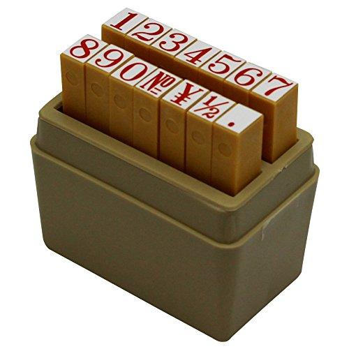 シャチハタ スタンプ 柄付ゴム印 数字セット 1号 印面9×6ミリ TEN-07