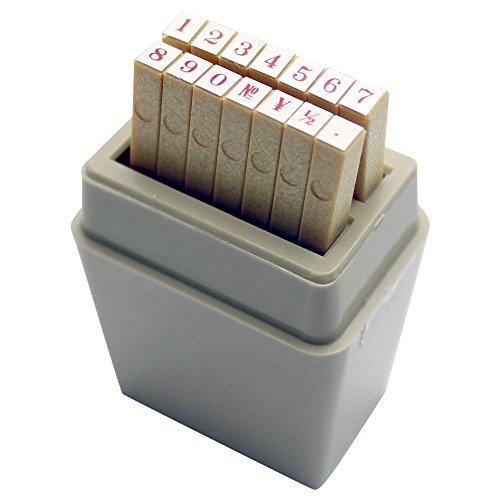 シャチハタ スタンプ 柄付ゴム印 数字セット 6号 印面3×2ミリ TEN-12