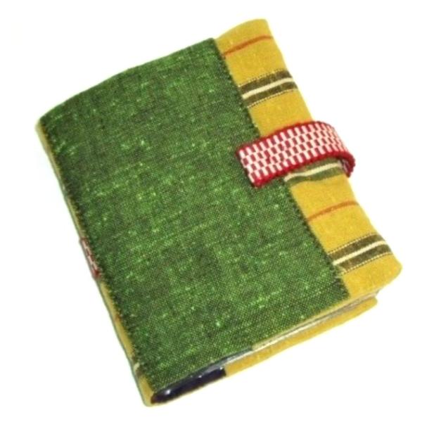 遠州縞紬☆紬と真田紐のカードケース☆グリーン