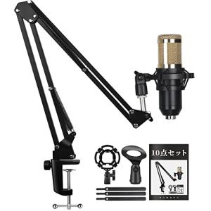 OOWOLF マイクスタンド 耐荷重2KG ポップガード付き10点セットマイクアーム コンデンサーマイク可能 卓上マイク