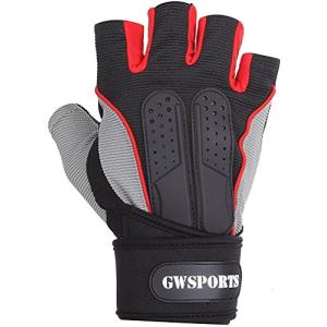 GW SPORTS ウェイトリフティング トレーニング ジム グローブ リストラップ付 グリップ仕様