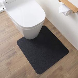 サンコー ずれない トイレマット 床汚れ防止 おくだけ吸着 ブラック 55*60cm PF-102