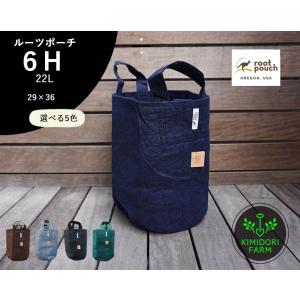 root pouch ルーツポーチ 22L ネイビー 黒 茶 グリーン グレー 6H 6gallon 持ち手あり 植木鉢 リサイクル 軽量 鉢 サステナブル エコ 紺 不織布製 排水性 通気性｜KIMIDORI FARM Yahoo!店