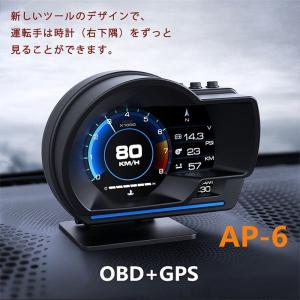 即納 最先端 メーター GPS OBD2 両モード スピードメーター ヘッドアップディスプレイ HUD 12V 追加メーター AP-6  日本語説明書付き
