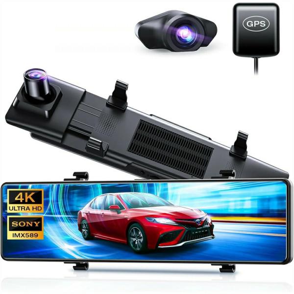 ドライブレコーダー ミラー型 4K画質王 GPS追跡 前後 2カメラ 4K UHD 800万画素 S...