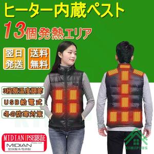 MIDIAN 電熱ジャケット バイク ジャケット 12V 電熱ベスト プロテクト