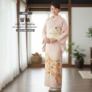 JAPAN STYLE レンタル商品 色留袖 フルセット ジャパンスタイル 薄桃 ピンク 熨斗 松竹梅