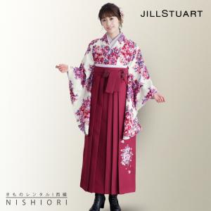 JILLSTUART ジルスチュアート 二尺袖 着物 袴 レンタル商品 貸衣装 Mサイズ ジュニア袴(小学生)対応可 赤 クリーム