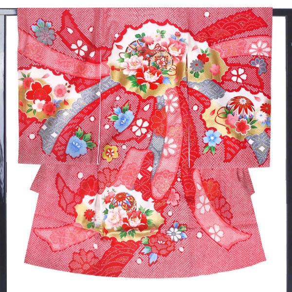 女児 産着 レンタル商品 お宮参り 着物 帽子 よだれかけ セット 女の子 貸衣装 和服 祝い着 初...