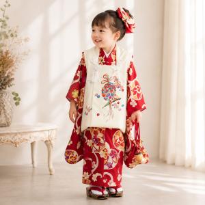 七五三 レンタル 女の子 3歳 着物 被布コー...の詳細画像1