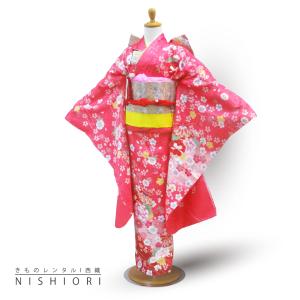七五三 レンタル商品 四つ身 着物 フルセット【7歳 貸衣装 七歳 7才】子供 女児 和服 セット 古典【往復送料無料】ピンク 新品足袋プレゼント No.263