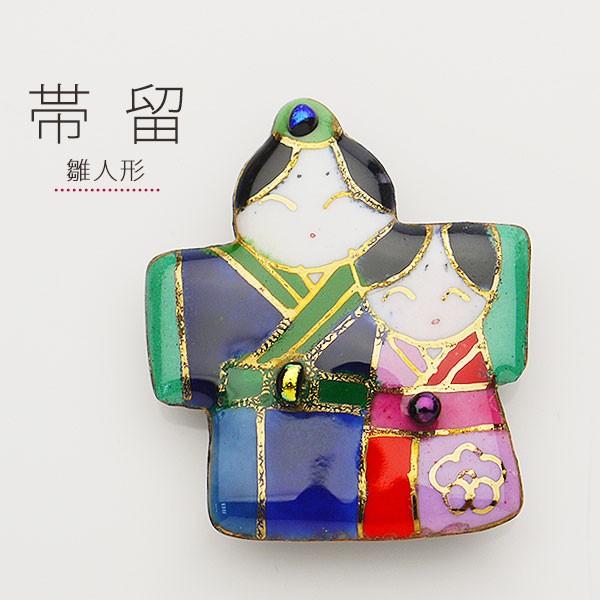 七宝焼[四季暦]（雛人形）高級帯留め 帯飾り 高級ケース付