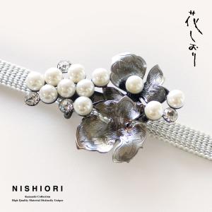 NISHIORI 七宝焼[四季暦]（松）高級帯留め 帯飾り 高級ケース付 : 和装