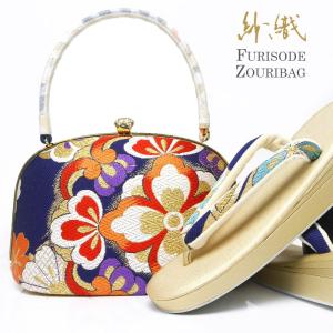 紗織 草履 バッグ セット 振袖用 西陣織 正絹 Lサイズ