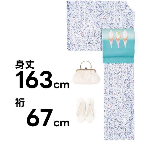 新品　HANAE MORI　洗える夏着物　紗　花更紗