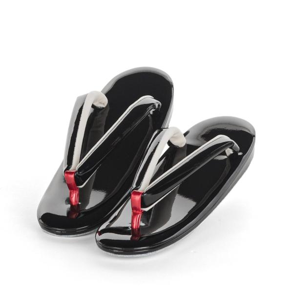 【M】薄台草履　エナメルブラック