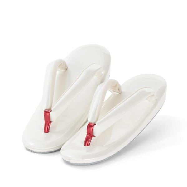 【M】薄台草履　エナメルホワイト