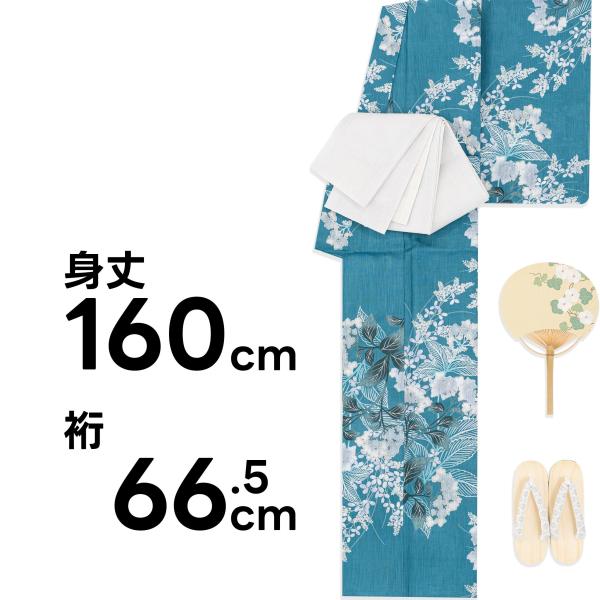 新品浴衣　知多木綿　萩