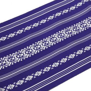 浴衣帯 半幅帯 博多織 紫 献上 縞 正絹  細帯 単衣帯 ゆかた