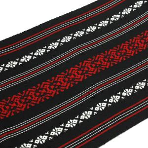 浴衣帯 半幅帯 博多織 黒 赤 献上 縞 正絹  細帯 単衣帯