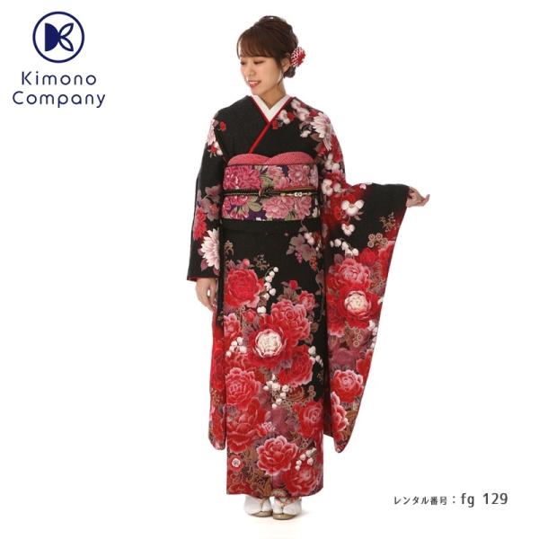 成人式 ショール 振袖レンタル 正絹 シンプル fg-129 フルセット一式 モダンレトロ 華やか ...