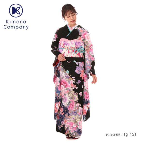 振袖レンタル 高身長 トールサイズ 正絹 シンプル fg-151b フルセット一式 着物 人気 ネッ...