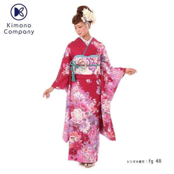 成人式 ショール 振袖レンタル 小さいサイズ 小柄 正絹 シンプル fg-48 フルセット一式 モダ...