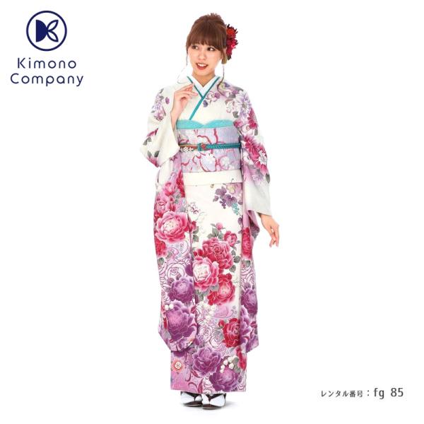 振袖レンタル 正絹 シンプル fg-85b フルセット一式 着物 人気 ネット 専門店 貸衣装 モダ...