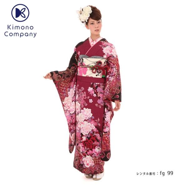 成人式 ショール 振袖レンタル 正絹 シンプル fg-99 フルセット一式 モダンレトロ 華やか 可...