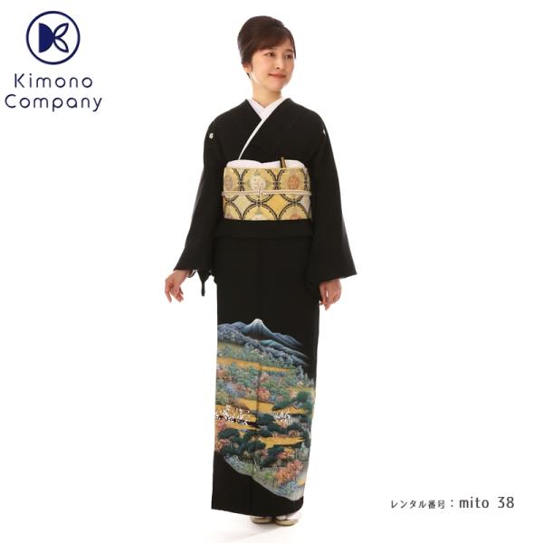留袖レンタル 安い 黒 mito-38 60代 70代 高級 正絹 結婚式 人気