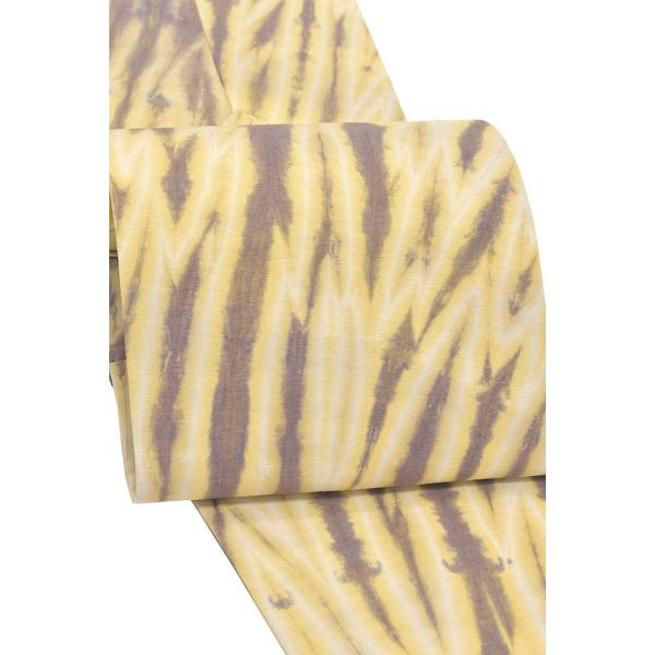 着物だいやす SALE874■名古屋帯■結城手織紬　手絞り　染め帯　薄木蘭色×練色×薄煤竹色【送料無...