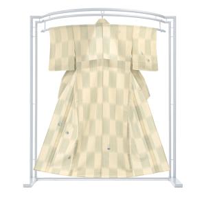 着物だいやす 592■明石縮■ぼかし市松にうさ...の詳細画像1