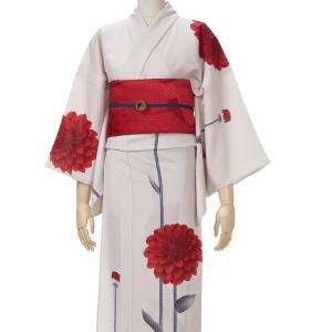 撫松庵 絵羽 カラー 白 セオアルファ 単衣 夏着物 浴衣 花 仕立て