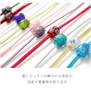 とんぼ玉 飾り紐 花 ガラス 帯飾り 帯締め ...の詳細画像4
