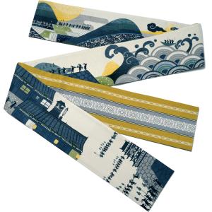 半幅帯 WAKKA いざお江戸!! うさぎ 黄色...の商品画像