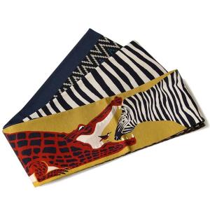 半幅帯 WAKKA 11月8日（いい歯の日） ワニ シマウマ クロコダイル 縞