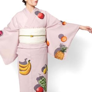 撫松庵 絵羽 カラー 白 セオアルファ 単衣 夏着物 浴衣 花 仕立て