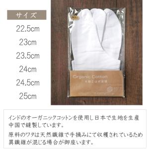 オーガニックコットン 足袋 4枚こはぜ 白 2...の詳細画像5