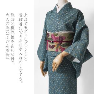 木綿着物 単衣 小柄 レトロパターン かすれ ...の詳細画像2