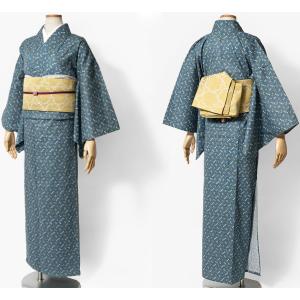 木綿着物 単衣 小柄 レトロパターン かすれ ...の詳細画像5
