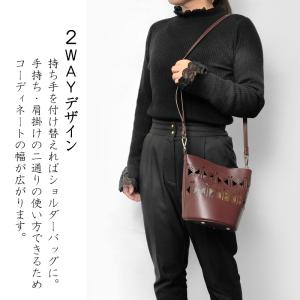 2WAYバッグ フェイクレザー 黒 茶色 カッ...の詳細画像3