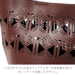2WAYバッグ フェイクレザー 黒 茶色 カッ...の詳細画像4