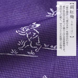 着物 単衣 絹紅梅 長板染め 鳥獣戯画 うさぎ...の詳細画像2