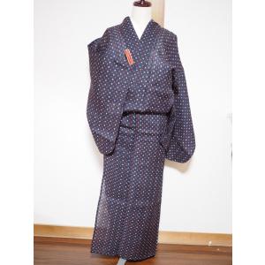 リサイクル/ ドット柄の麻の着物｜kimono-himesakura