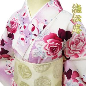 夏物 反物 浴衣 着物 未仕立て 新古品 木綿 カジュアル 絞り 花模様