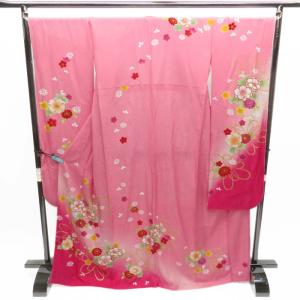 振袖用 襦袢 長襦袢 中古 ポリ 菊花文 薄ピンク色 身丈131cm 裄64.5cm きもの北條 A1332-13 振袖用 襦袢 長襦袢 中古 ポリ 菊花文 薄ピンク色 身丈131cm 裄64.5cm