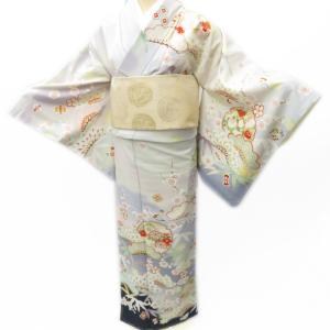 FINAL PRICE ／ 特選 訪問着 着物 中古 正絹 汕頭刺繍 スワトウ 風景