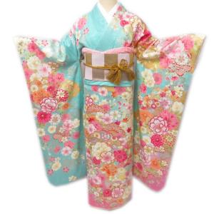 FINAL PRICE ／ ☆きもの北條☆ 振袖 リサイクル 正絹 トールサイズ 銀 