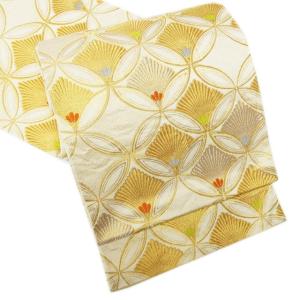 名古屋帯 なごや帯 未使用 正絹 カジュアル 仕立て上がり 博多織 格子  