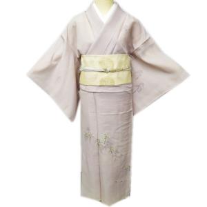 夏物 付下げ 付け下げ 着物 中古 正絹 紬地 絽 紋付き 蘇州刺繍 作家物